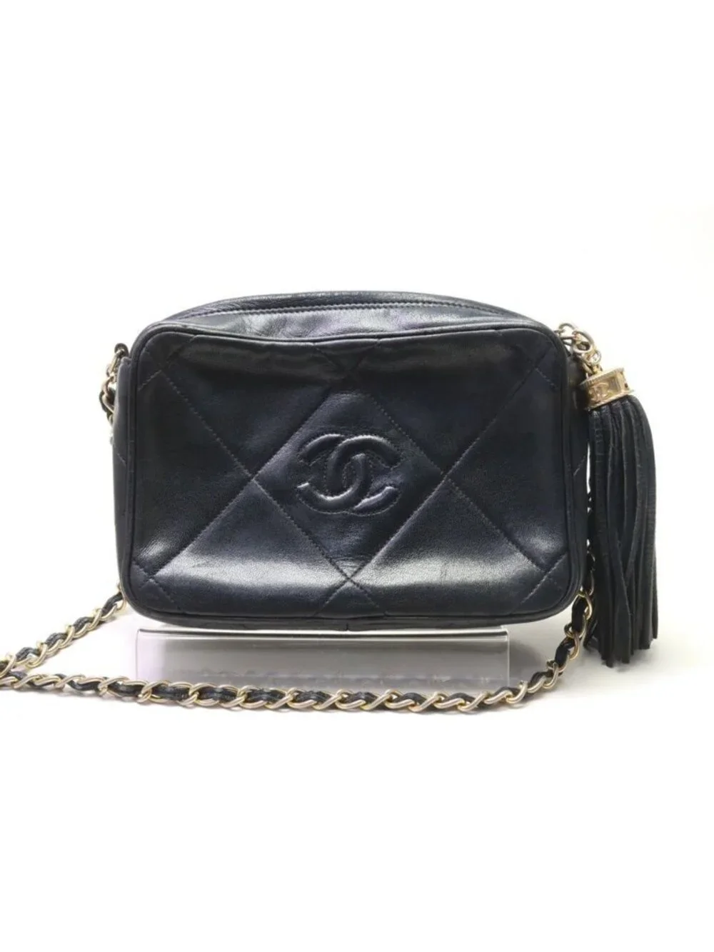 Chanel Quilted Lambskin Fringe Chain Shoulder Bag